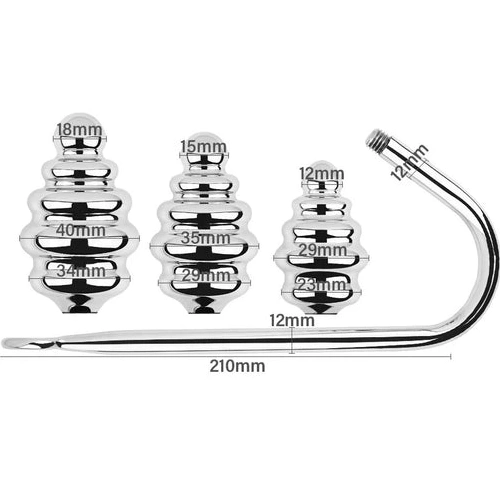 Anal Hooks Ribbed Screw-in Anal Set Hook 8826 GreatBenefit 0131